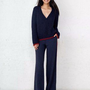 La Ligne Fuzzy Wuzzy V-Neck Sweater, 46%ALPACA,35%COTTON,19%WOOL, SZ S, NEW